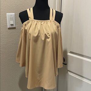 Women's Cream Off-Shoulder Double-Strap Blouse